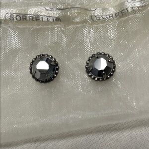 Sorrelli Pewter and Silver Stud Earrings